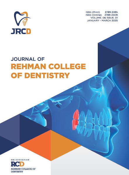 					View Vol. 6 No. 1 (2025): Journal of Rehman College of Dentistry
				