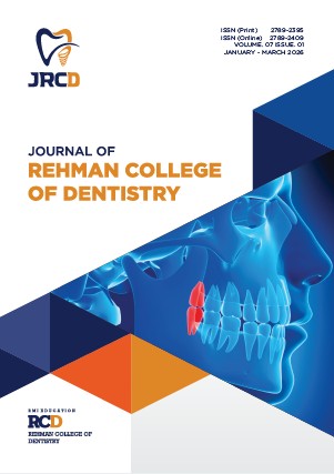 					View Vol. 7 No. 1 (2026): Journal of Rehman College of Dentistry
				