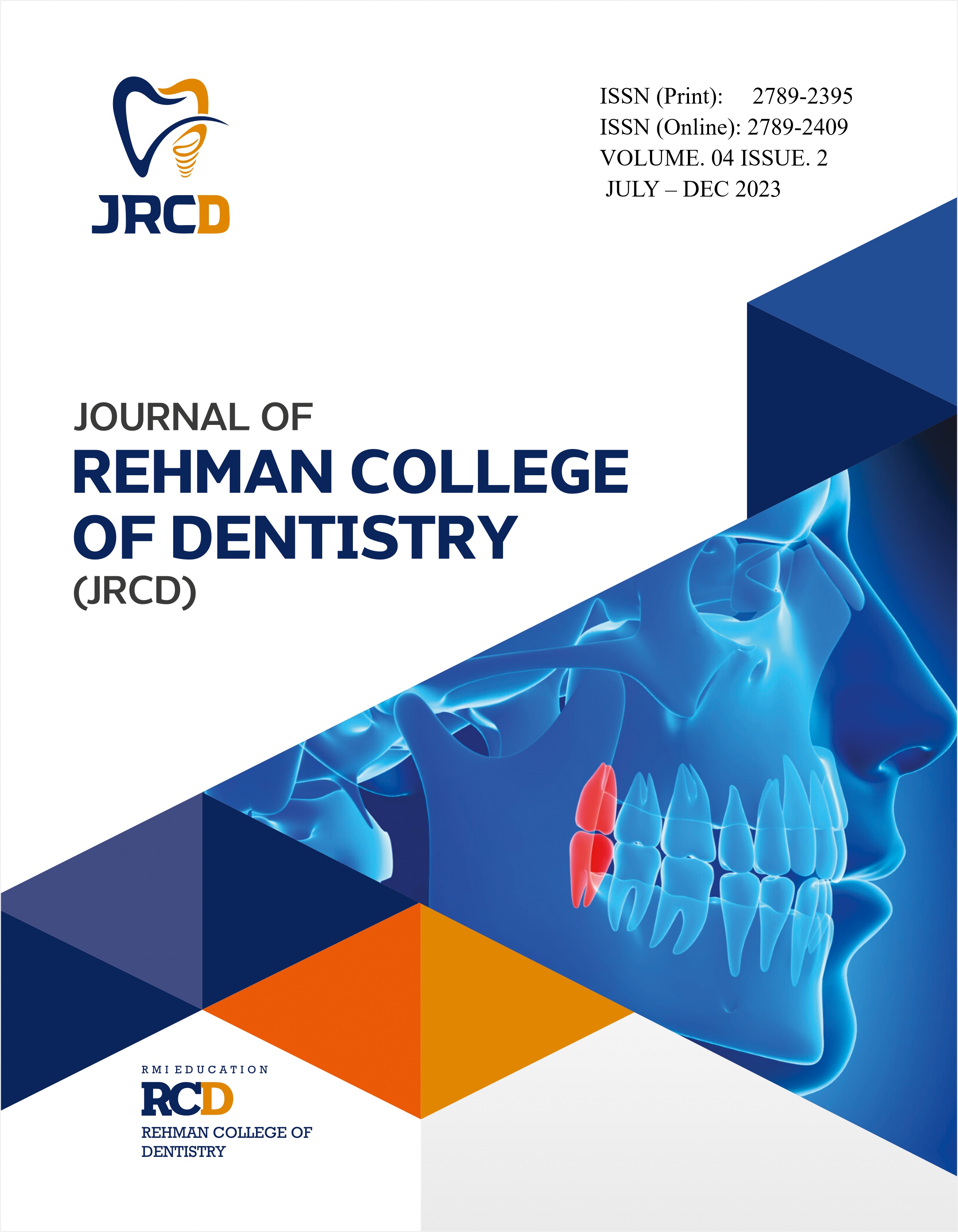 					View Vol. 4 No. 2 (2023): Journal of Rehman College of Dentistry
				